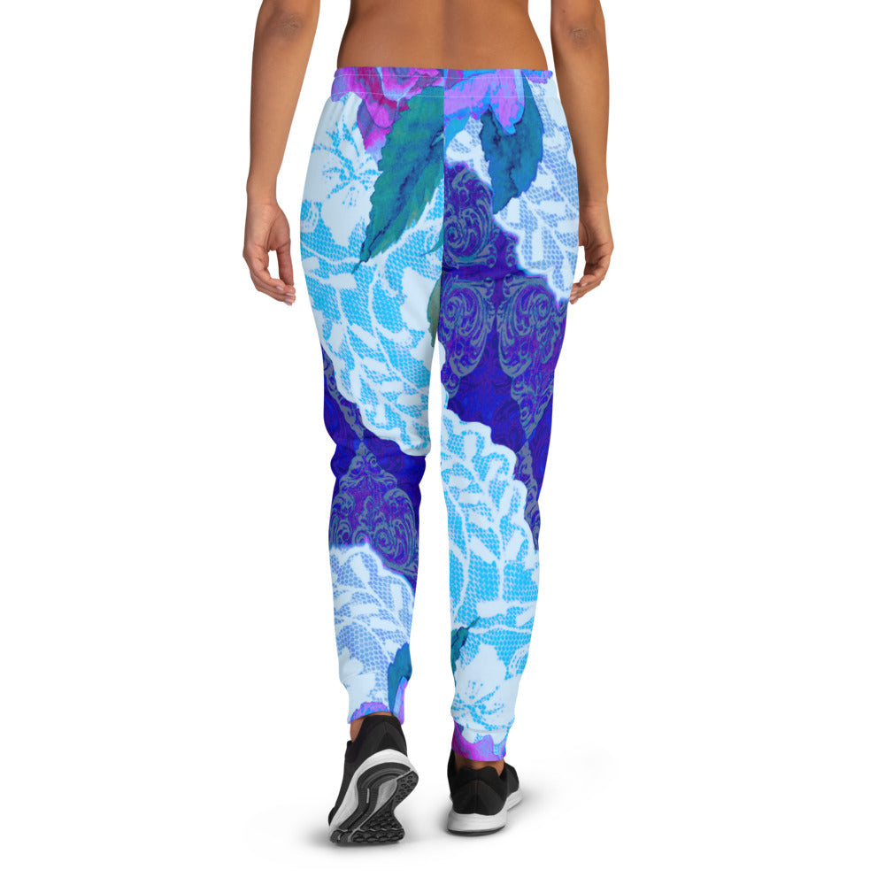 Victorian lace print sweatpants, womens joggers, Size XS to 3XL plus size, design 20