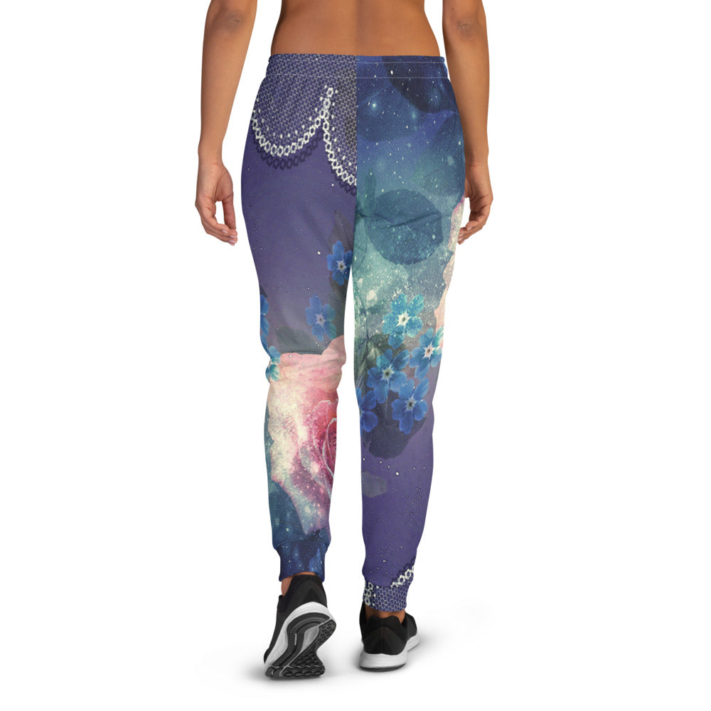 Victorian lace print sweatpants, womens joggers, Size XS to 3XL plus size, design 02