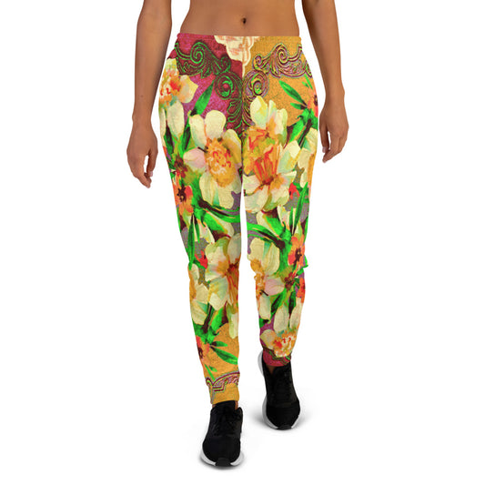 Victorian lace print sweatpants, womens joggers, Size XS to 3XL plus size, design 48