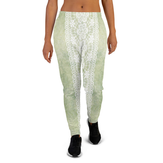 Victorian lace print sweatpants, womens joggers, Size XS to 3XL plus size, design 42