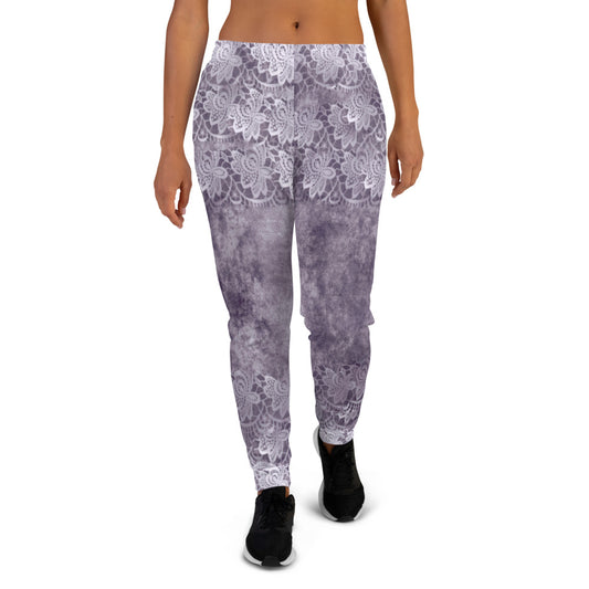 Victorian lace print sweatpants, womens joggers, Size XS to 3XL plus size, design 39