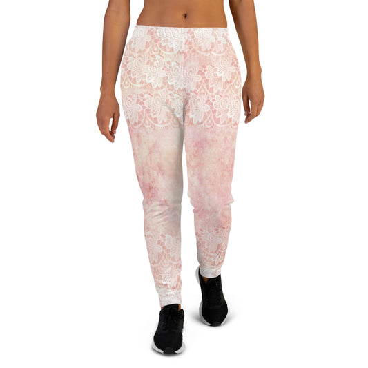 Victorian lace print sweatpants, womens joggers, Size XS to 3XL plus size, design 38
