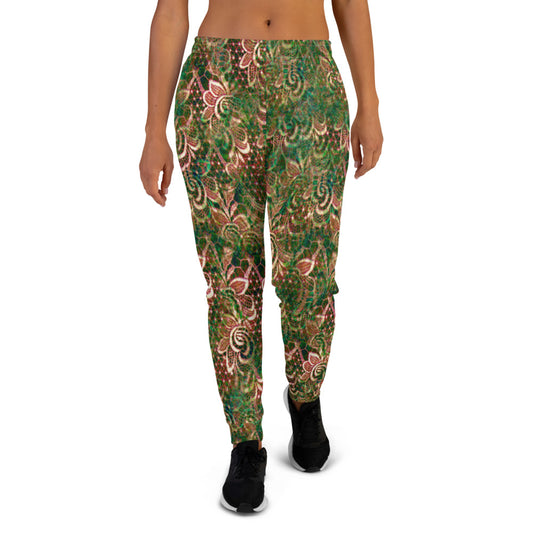 Victorian lace print sweatpants, womens joggers, Size XS to 3XL plus size, design 34