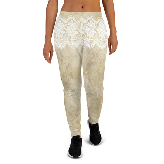 Victorian lace print sweatpants, womens joggers, Size XS to 3XL plus size, design 28