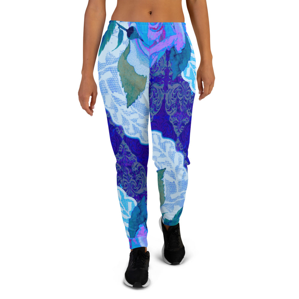 Victorian lace print sweatpants, womens joggers, Size XS to 3XL plus size, design 20