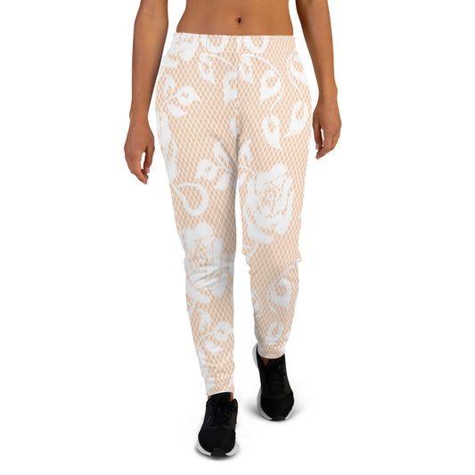 Victorian lace print sweatpants, womens joggers, Size XS to 3XL plus size, design 16