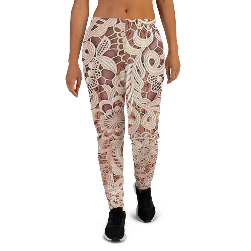 Victorian lace print sweatpants, womens joggers, Size XS to 3XL plus size, design 11