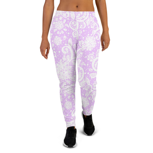 Victorian lace print sweatpants, womens joggers, Size XS to 3XL plus size, design 06