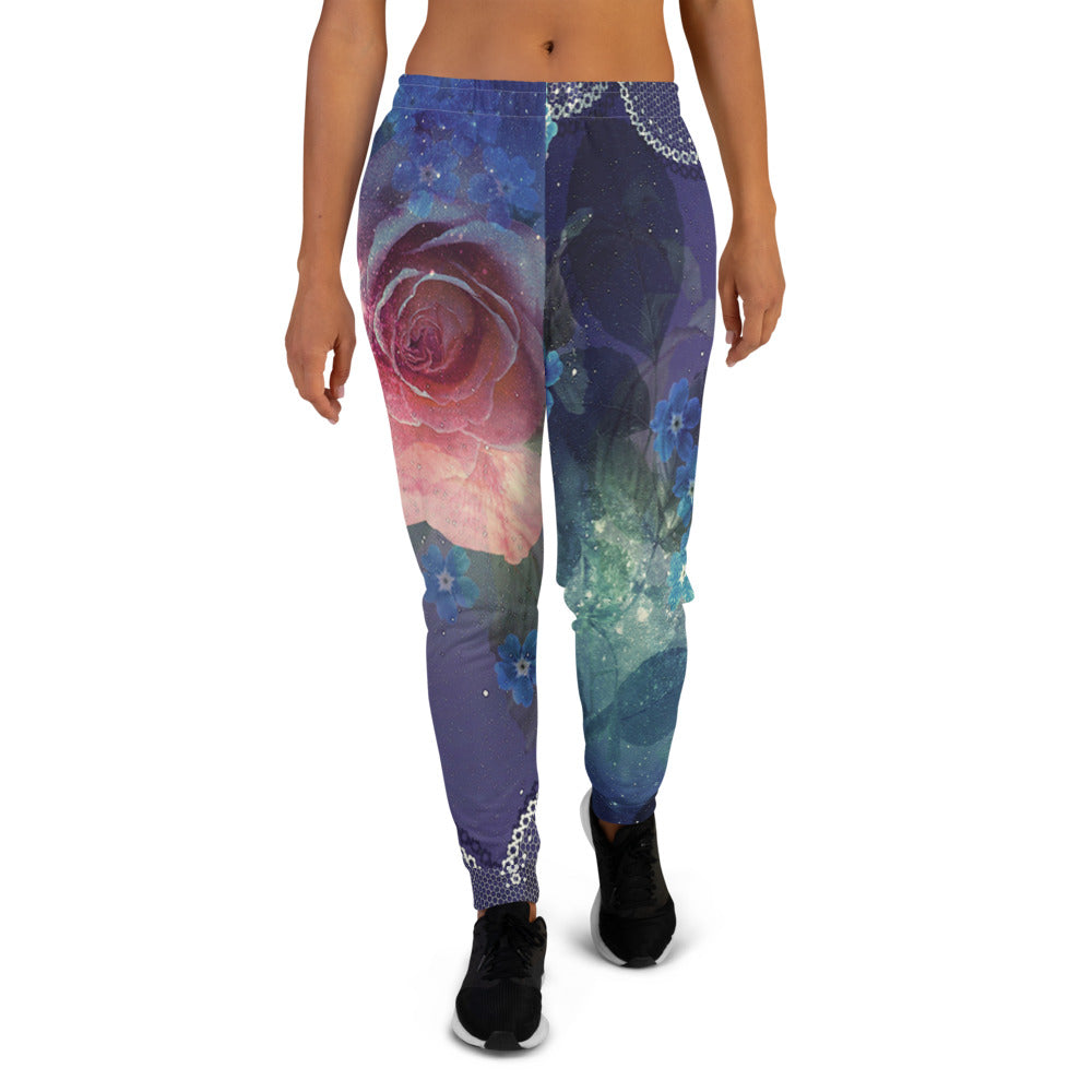 Victorian lace print sweatpants, womens joggers, Size XS to 3XL plus size, design 02