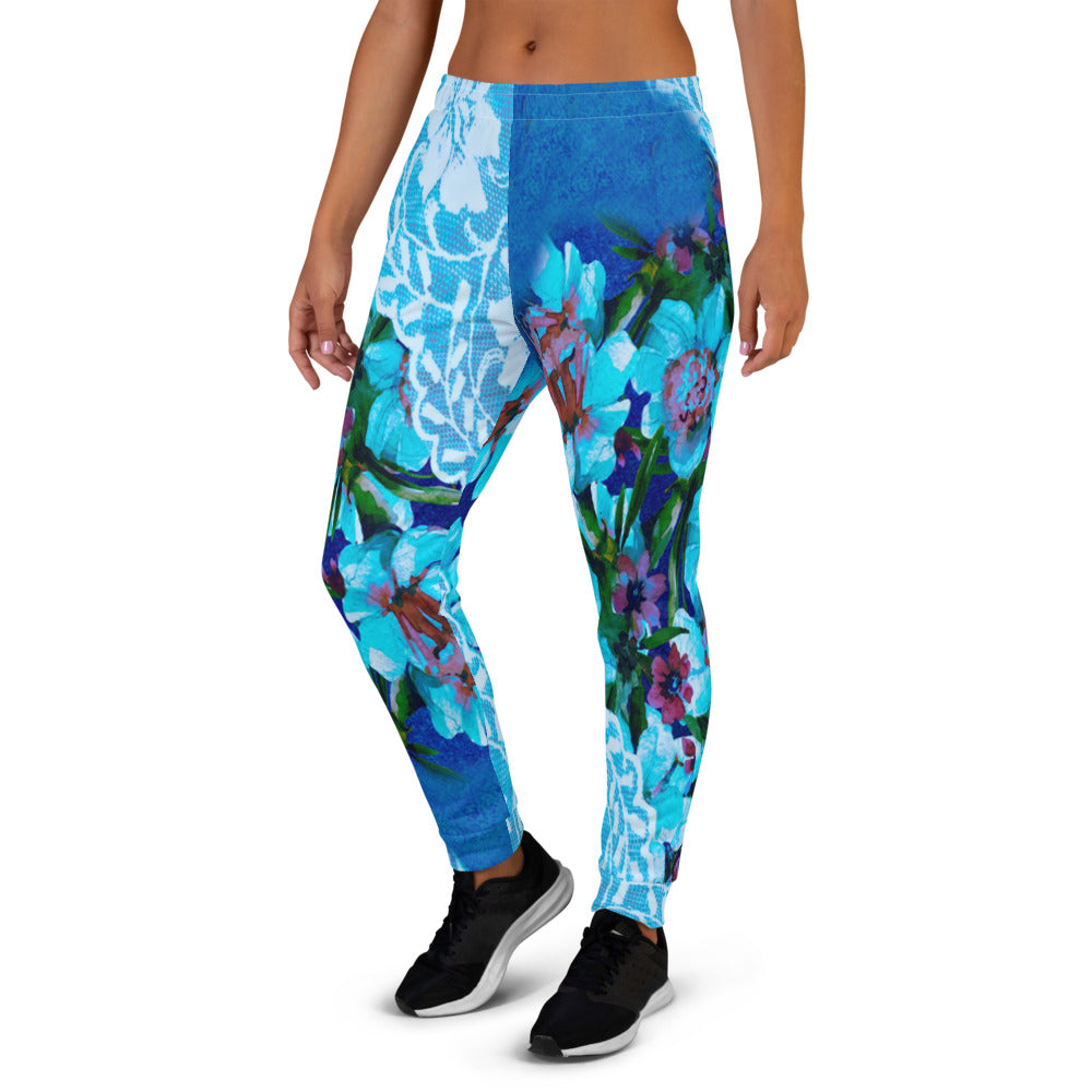 Victorian lace print sweatpants, womens joggers, Size XS to 3XL plus size, design 49