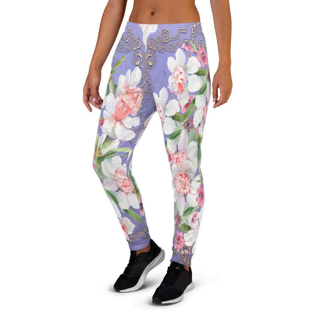 Victorian lace print sweatpants, womens joggers, Size XS to 3XL plus size, design 47