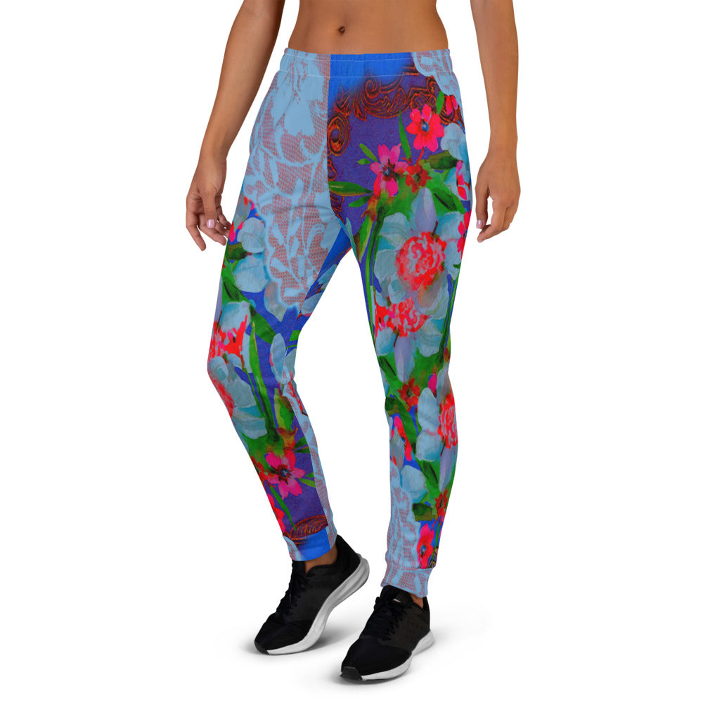 Victorian lace print sweatpants, womens joggers, Size XS to 3XL plus size, design  46