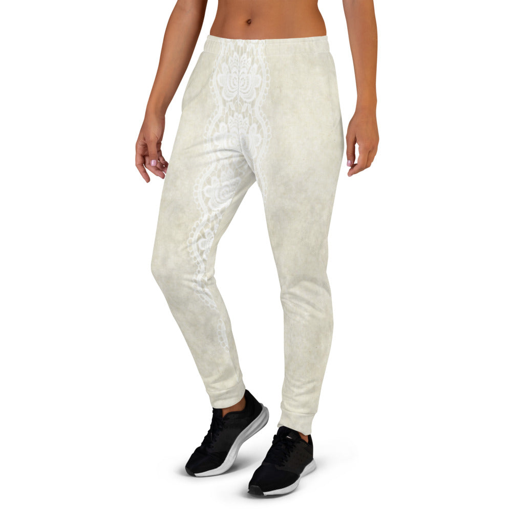 Victorian lace print sweatpants, womens joggers, Size XS to 3XL plus size, design 27