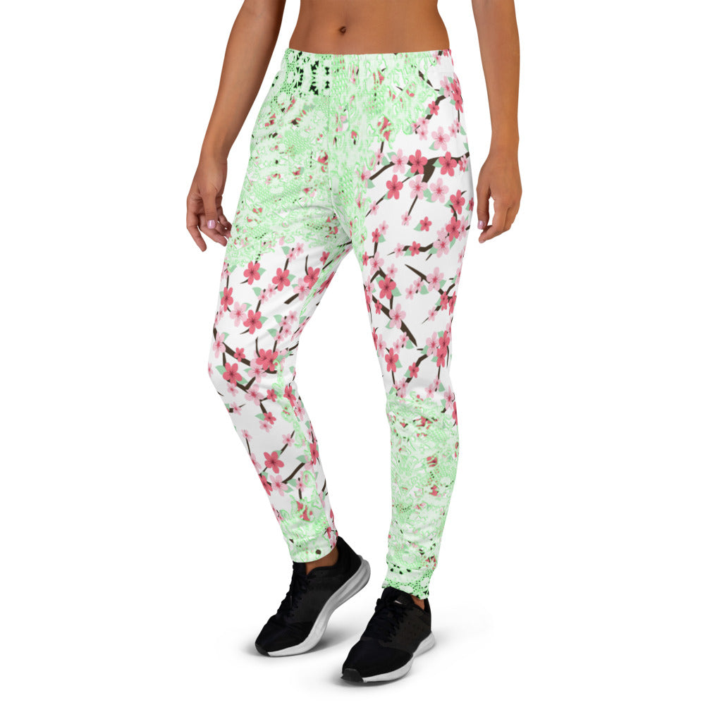 Victorian lace print sweatpants, womens joggers, Size XS to 3XL plus size, design 10