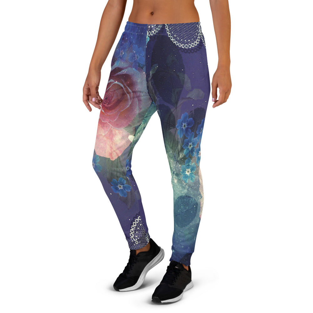 Victorian lace print sweatpants, womens joggers, Size XS to 3XL plus size, design 02