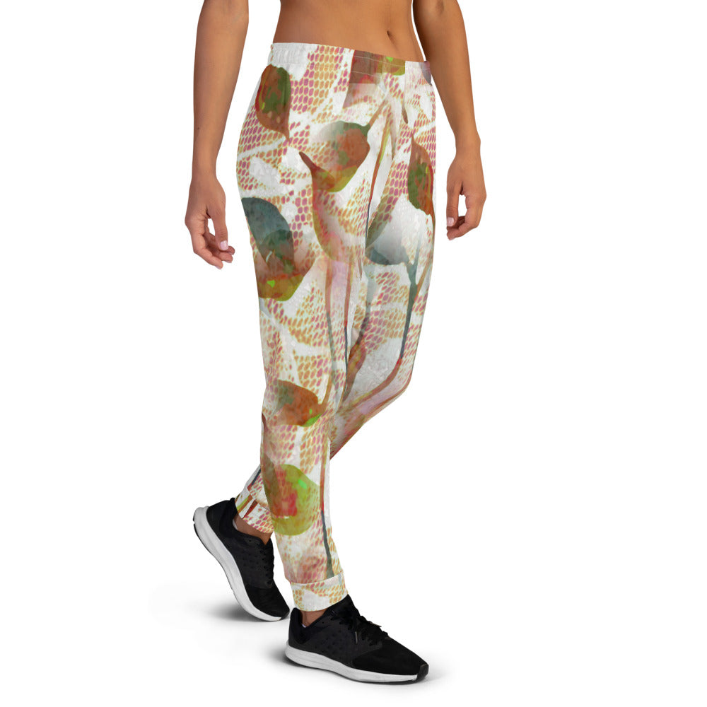 Victorian lace print sweatpants, womens joggers, Size XS to 3XL plus size, design 52