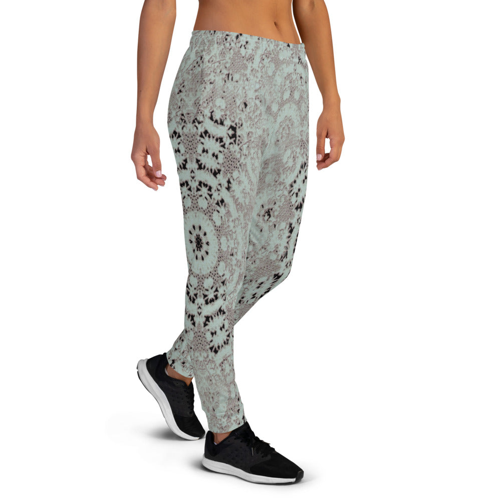 Victorian lace print sweatpants, womens joggers, Size XS to 3XL plus size, design 51