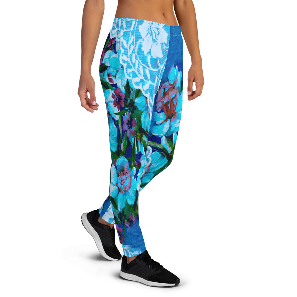 Victorian lace print sweatpants, womens joggers, Size XS to 3XL plus size, design 49