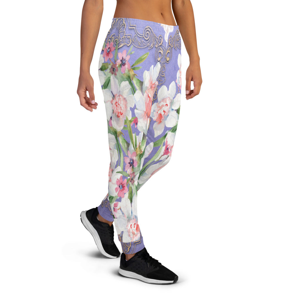 Victorian lace print sweatpants, womens joggers, Size XS to 3XL plus size, design 47