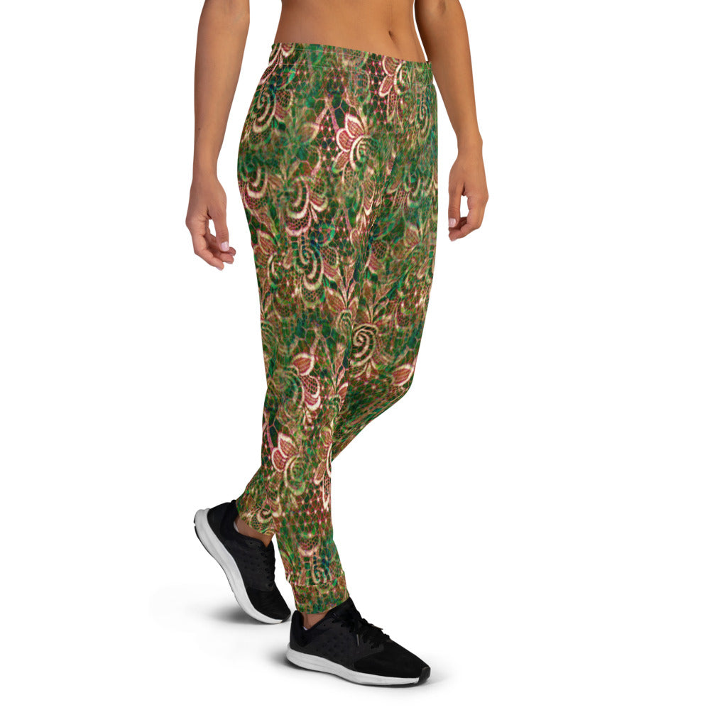 Victorian lace print sweatpants, womens joggers, Size XS to 3XL plus size, design 34