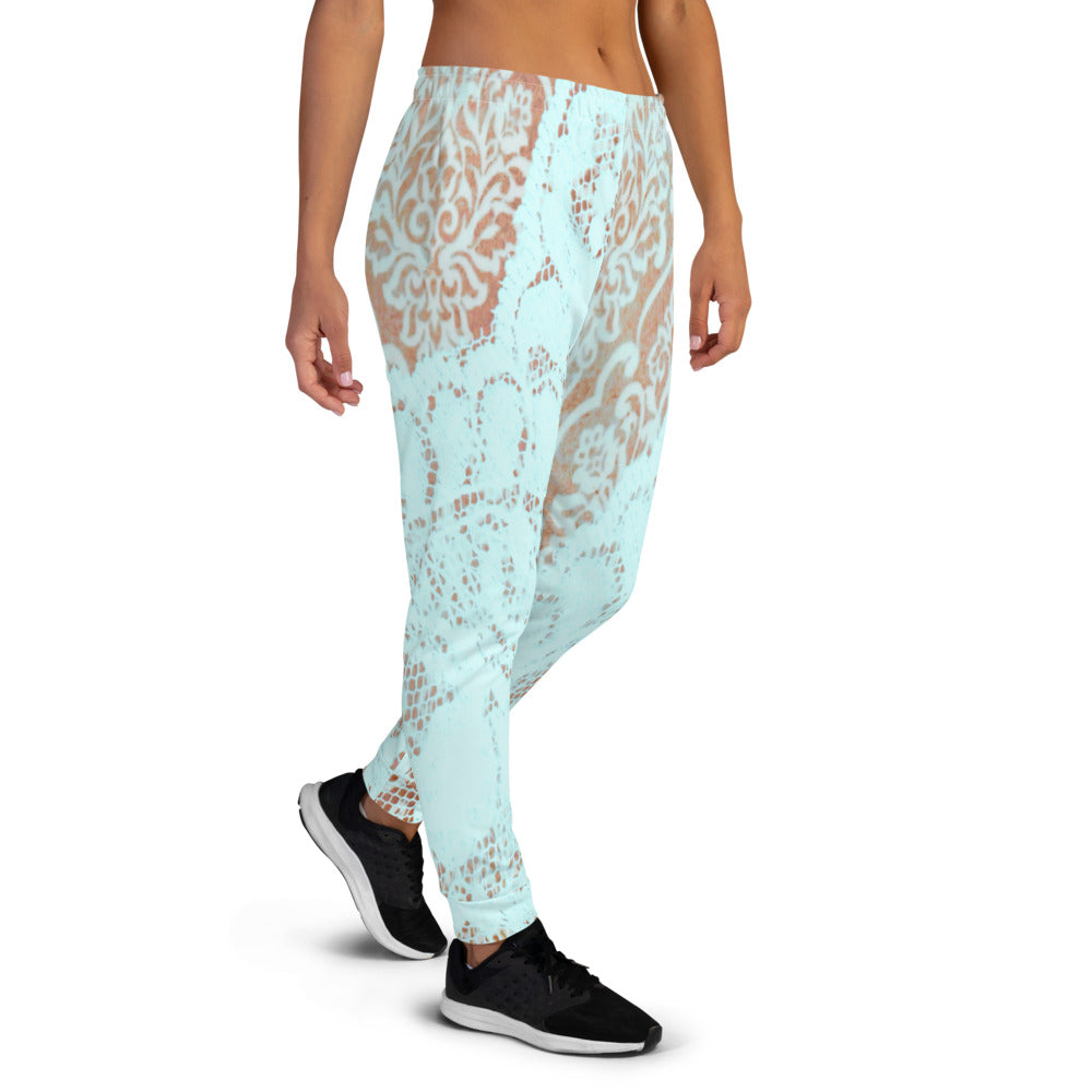 Victorian lace print sweatpants, womens joggers, Size XS to 3XL plus size, design 23