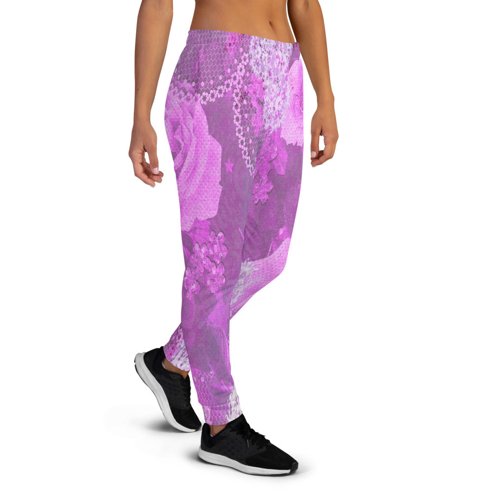 Victorian lace print sweatpants, womens joggers, Size XS to 3XL plus size, design 03