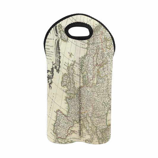 2 Bottle Antique map wine bag,Design 03