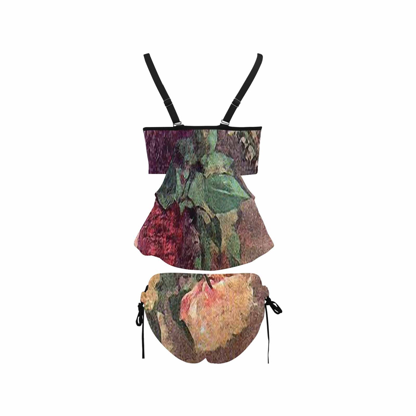 Vintage floral,cover belly tankini beach wear, swim wear, Design 29