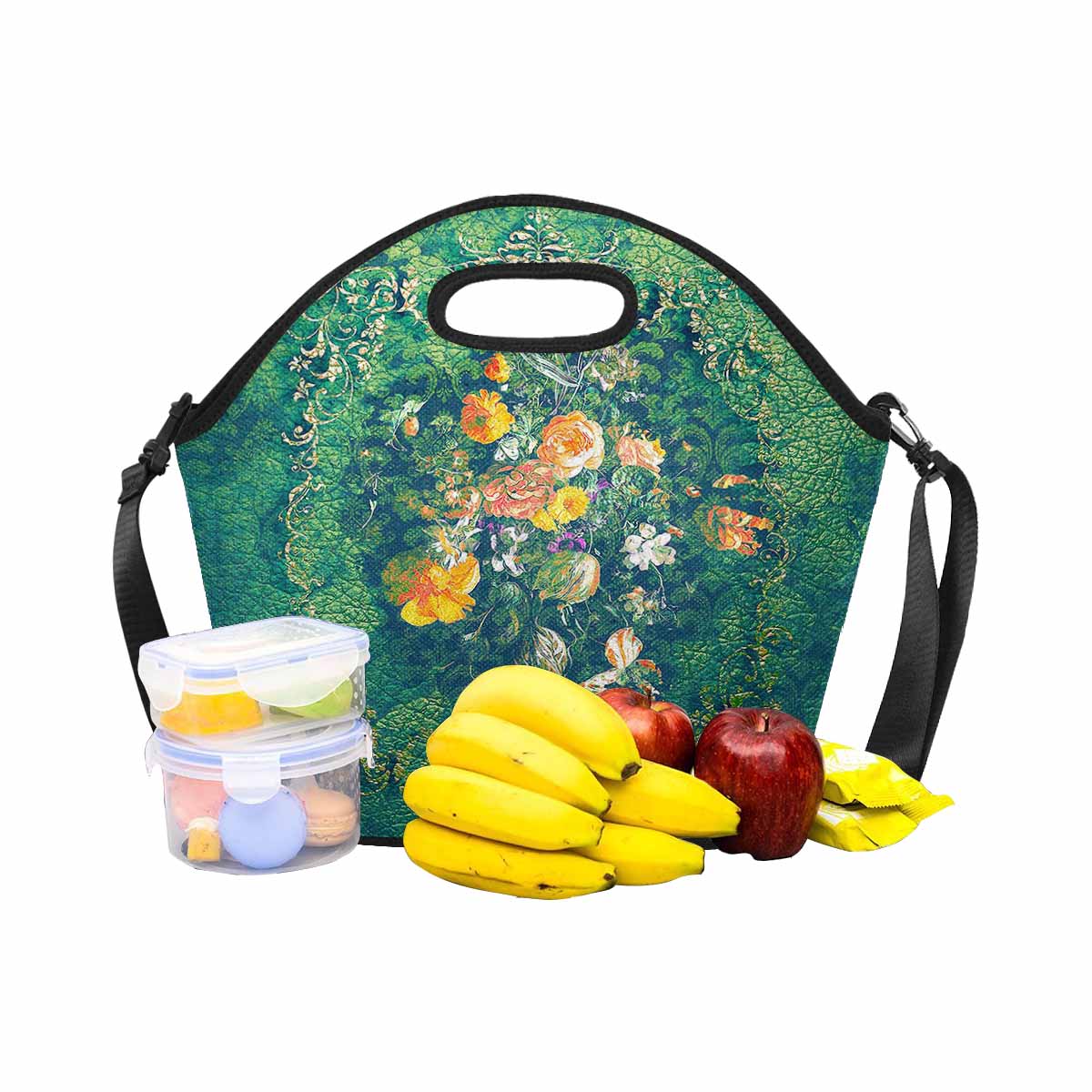 Antique general print, insulated lunch bag, design 13