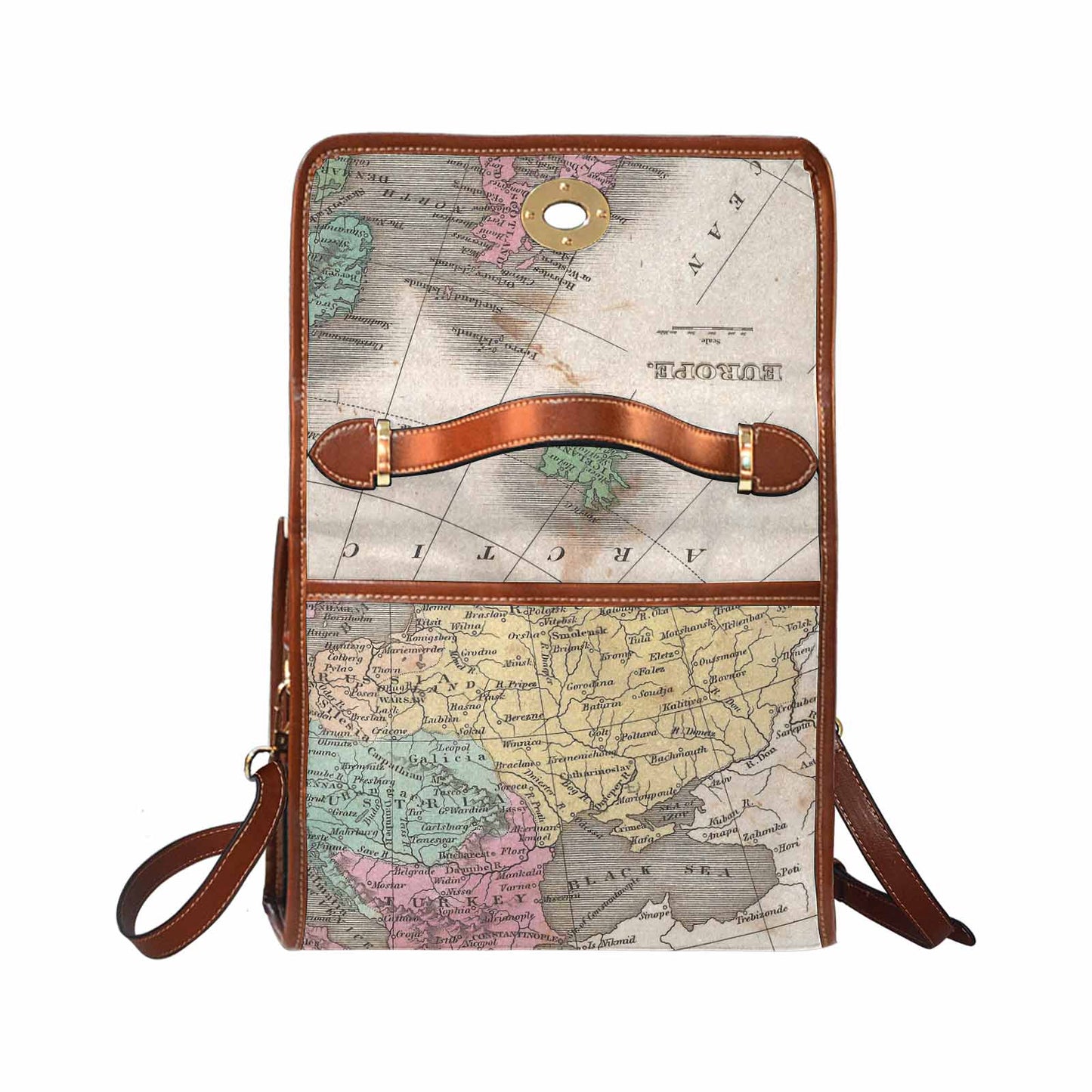 Antique Map Handbag, Model 1695341, Design 09