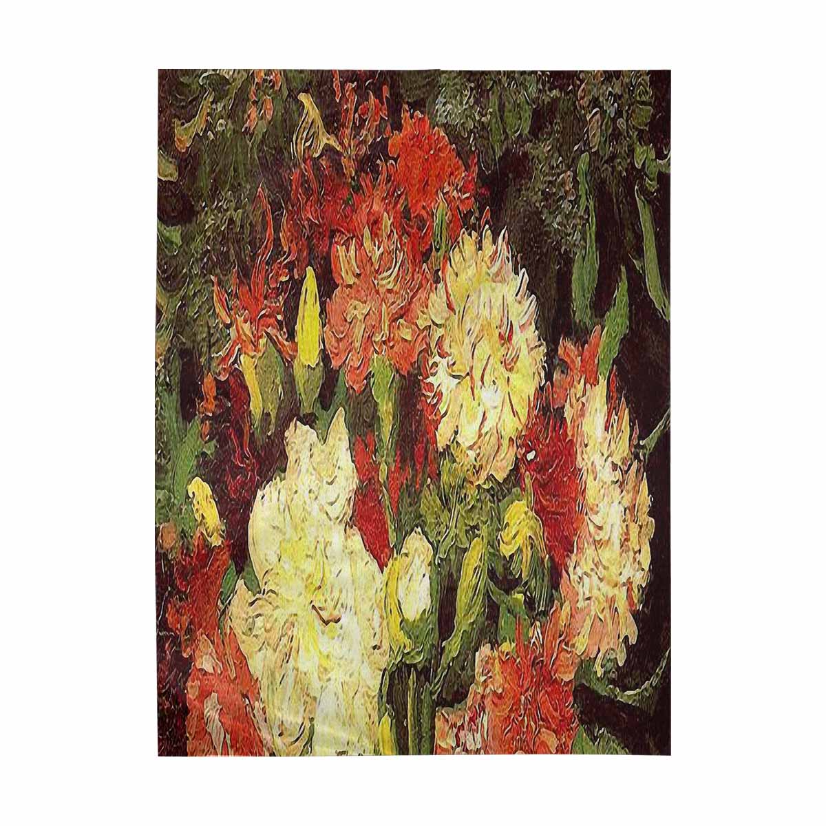Vintage floral TAPESTRY, LARGE 60 x 80 in, Vertical, Design 33