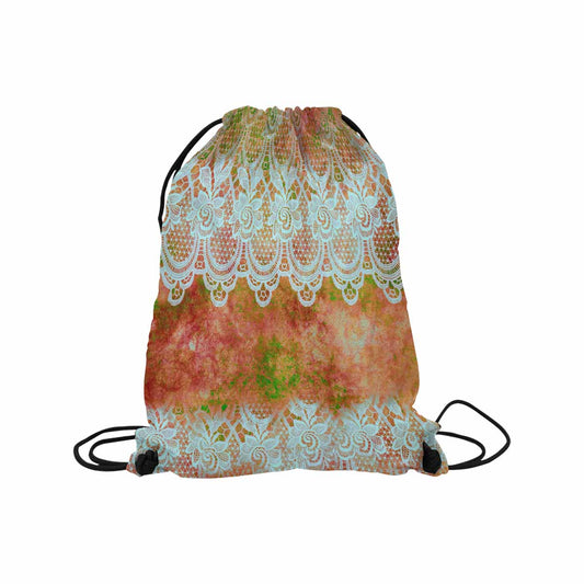 Victorian lace print, DRAWSTRING BAG, MEDIUM, design 31
