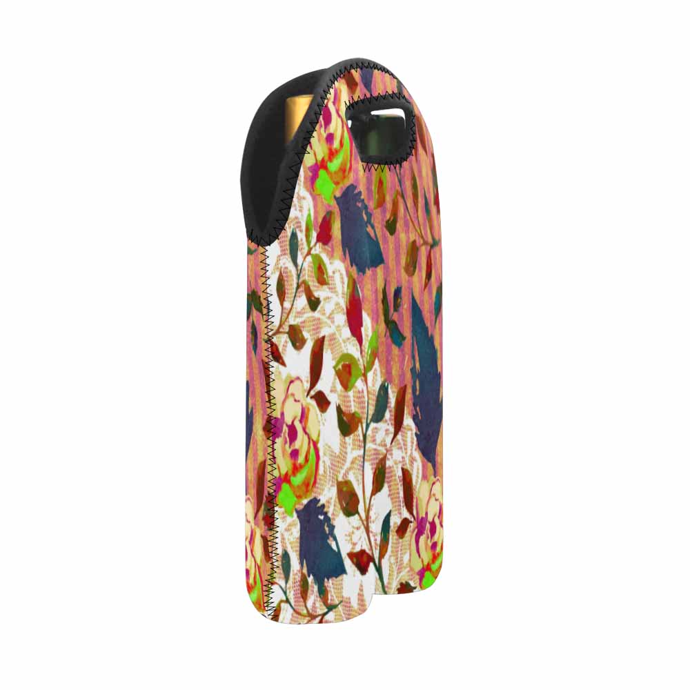 2 Bottle Victorian lace print wine bag, Design 22