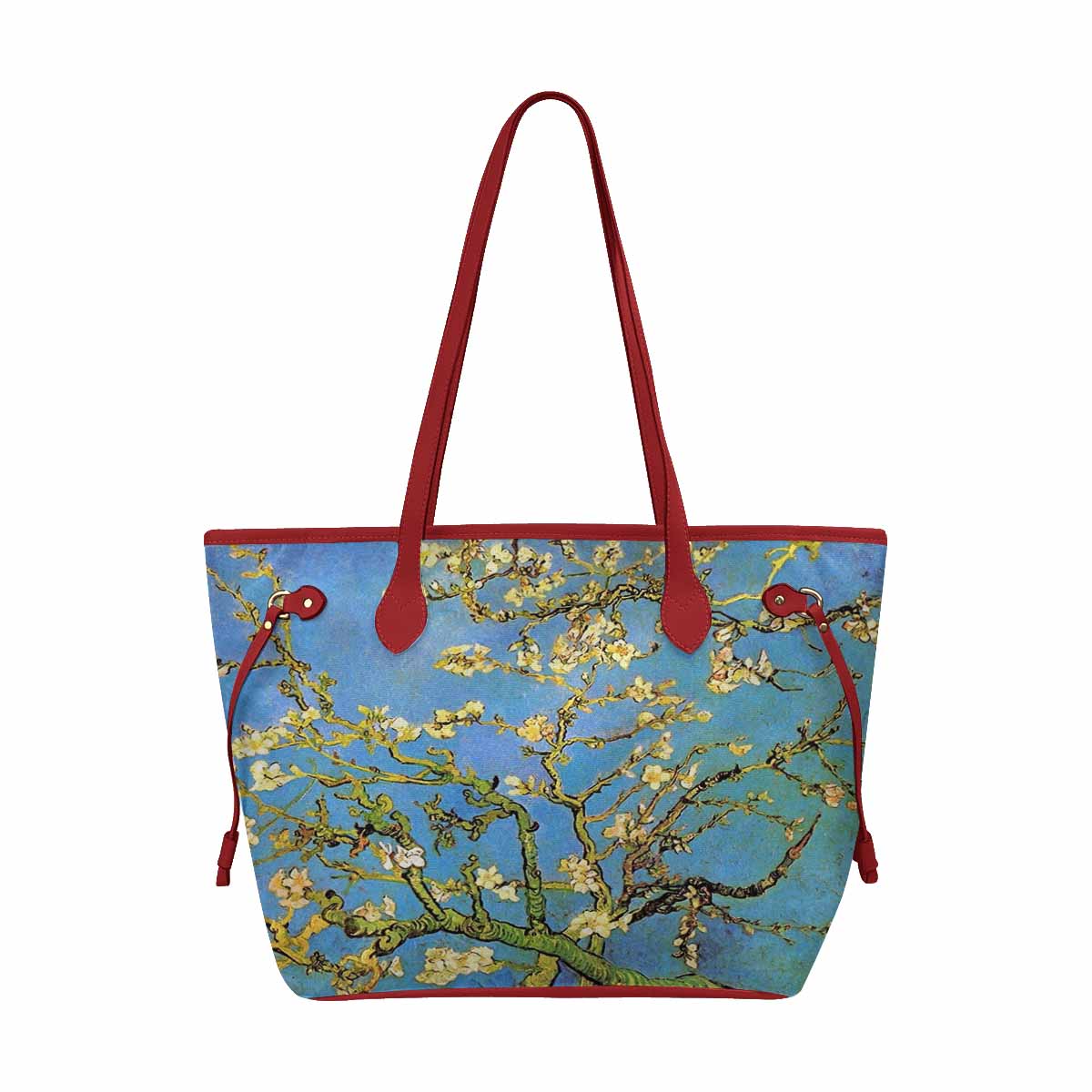 Vintage Floral Handbag, Classic Handbag, Mod 1695361 Design 20, RED TRIM