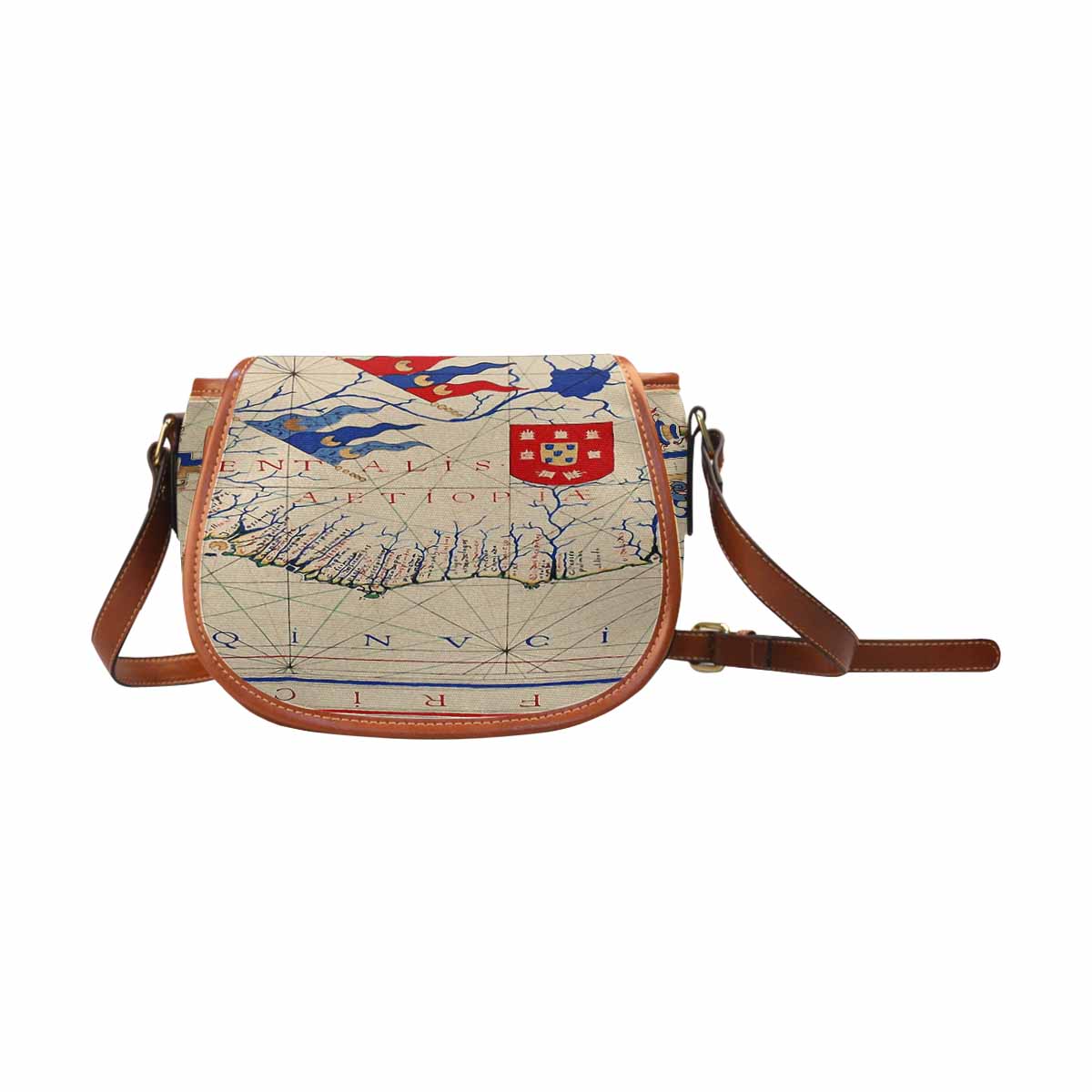 Antique Map design Handbag, saddle bag, Design 45