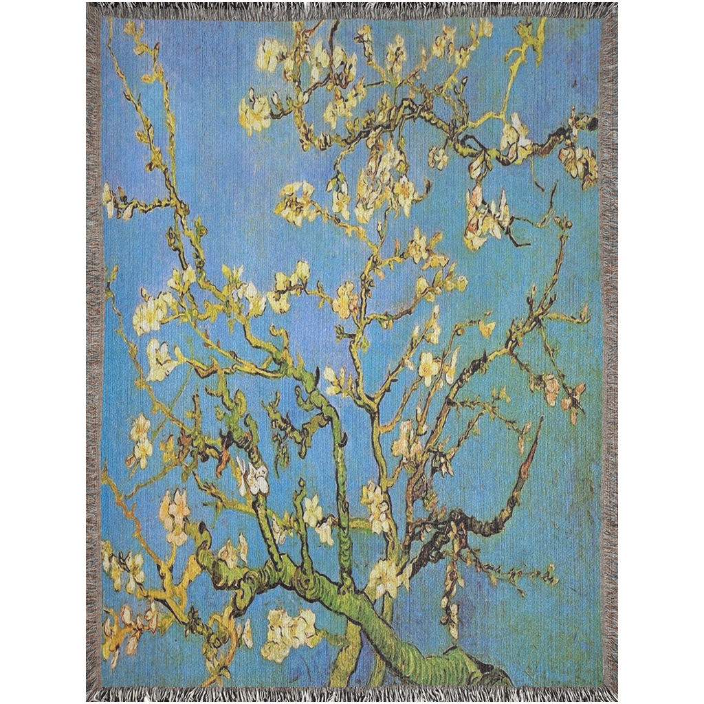 100% cotton Vintage Floral design woven blanket, 50 x 60 or 60 x 80in, Design 20