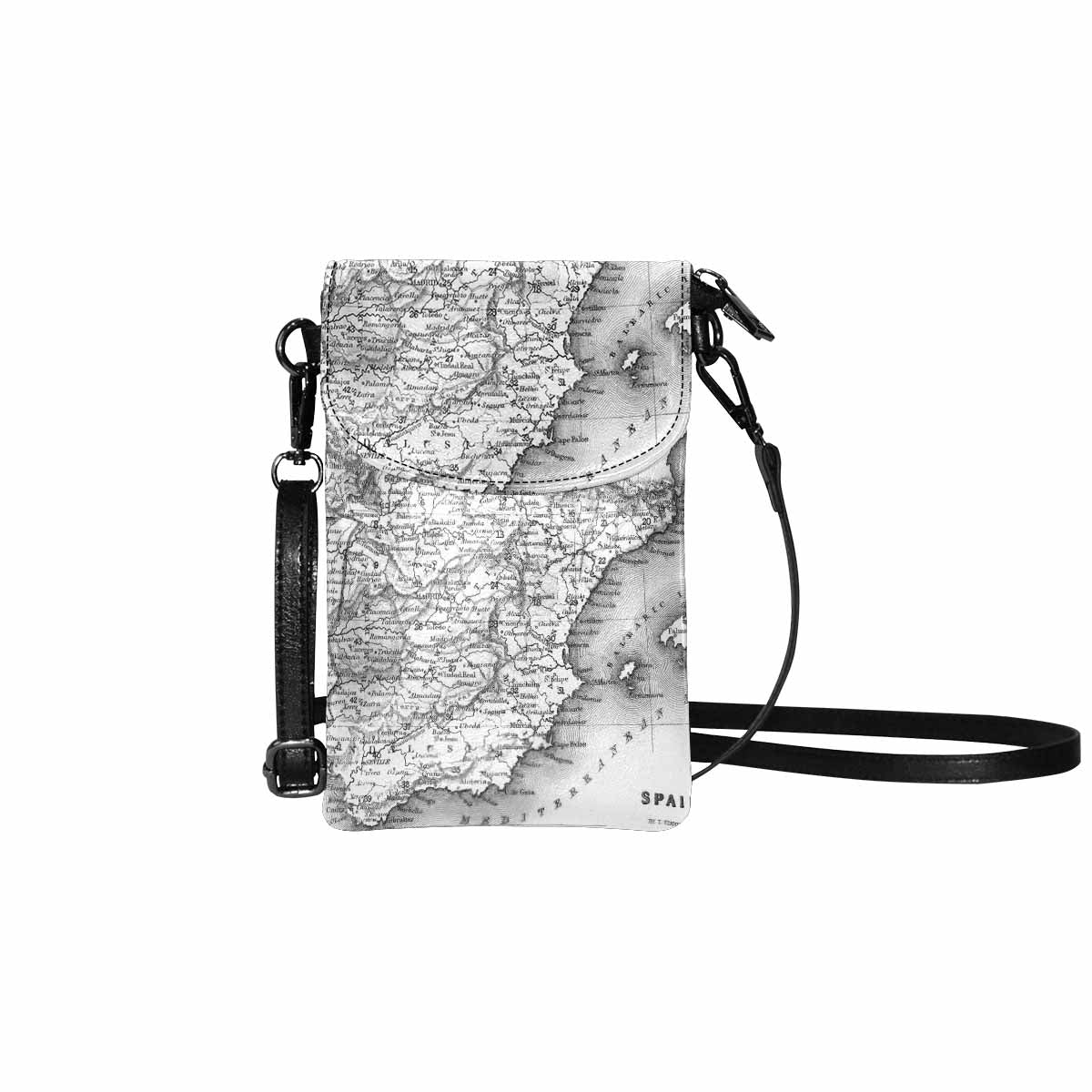 Antique map cell phone purse, moble purse, Design 14