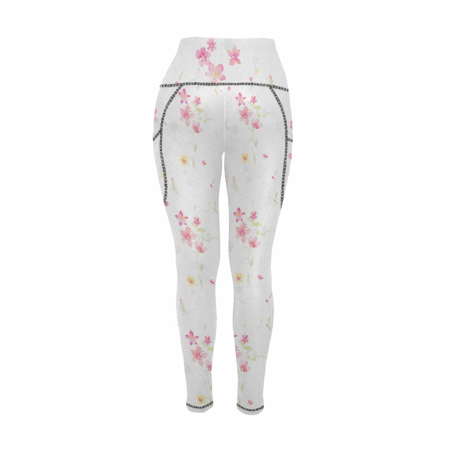 Floral 2, active wear leggings, outside surge, design 09