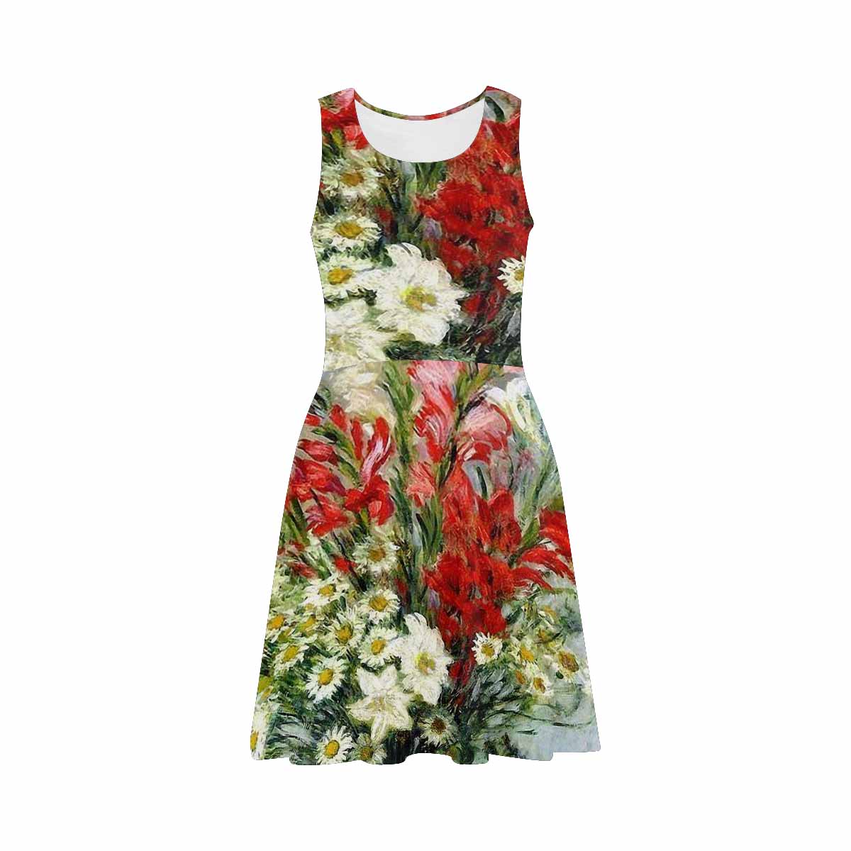 Vintage floral short summer flare dress,  XS to 3XL plus size, model D09534 Design 43