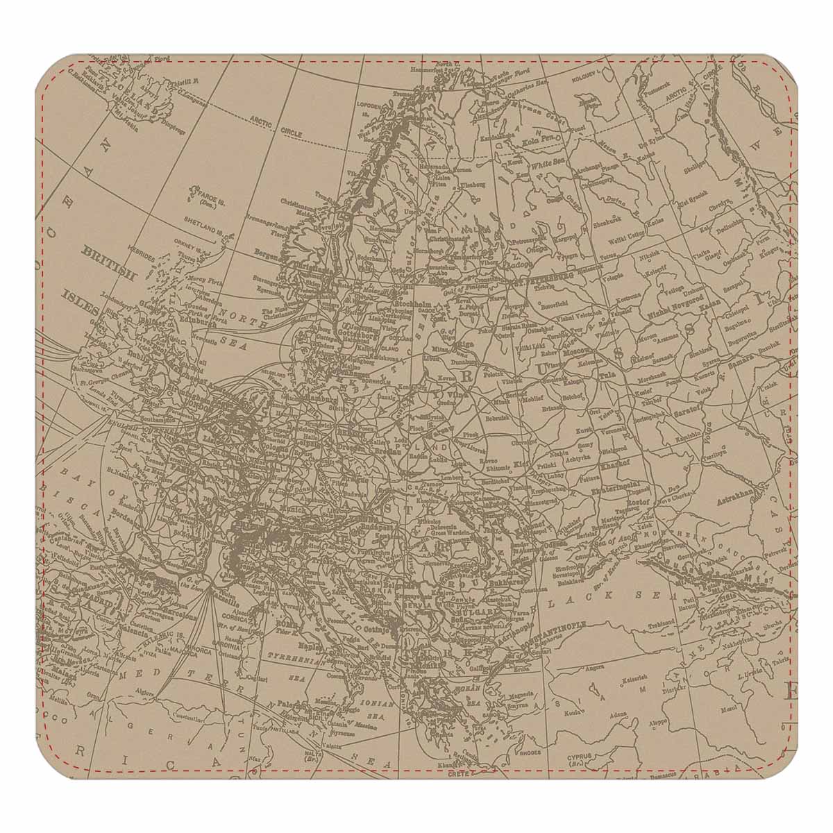 Antique Map design , womens wallet, clutch purse, Red TrimDesign 54