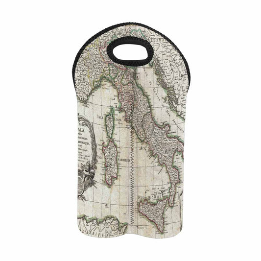 2 Bottle Antique map wine bag,Design 06