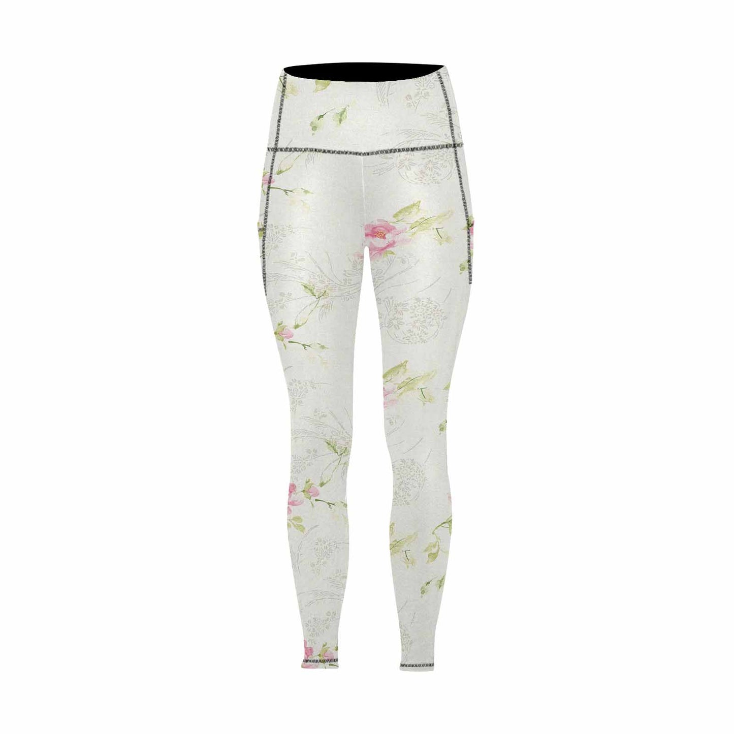Floral 2, active wear leggings, outside surge, design 11