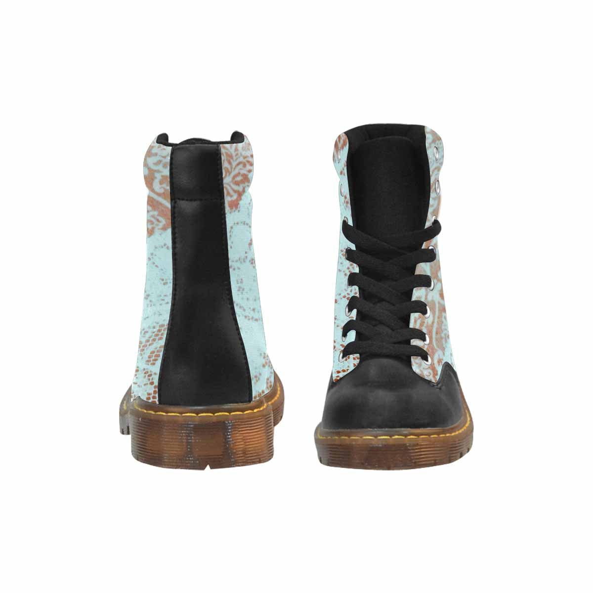 Victorian lace print, cute but tough, Winter walk about  boots, design 23