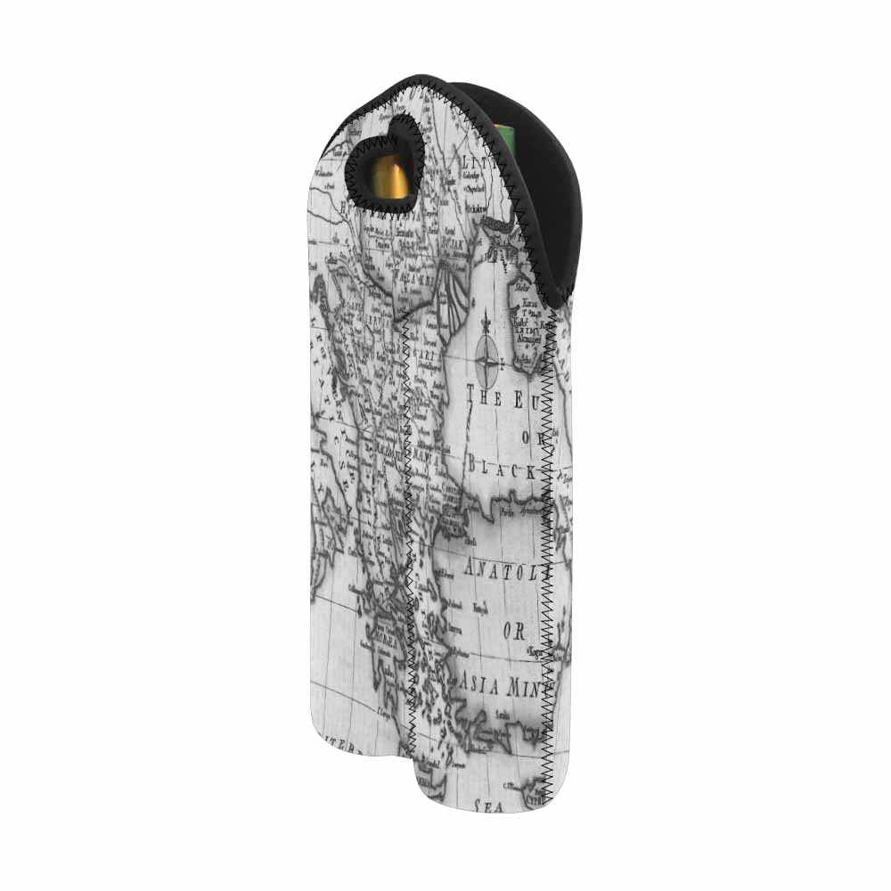 2 Bottle Antique map wine bag,Design 20