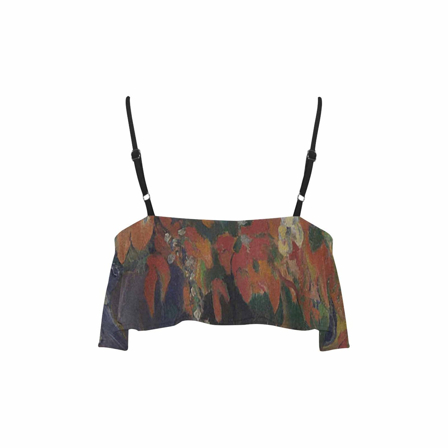 Vintage floral flounce bikini top, Design 10
