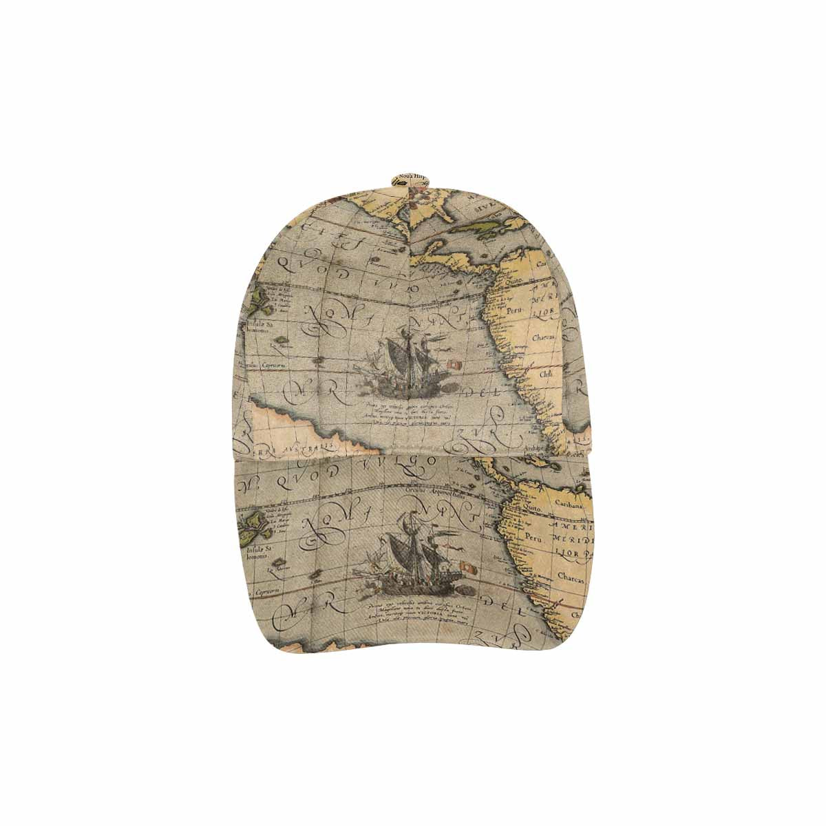 Antique Map design dad cap, trucker hat, Design 46