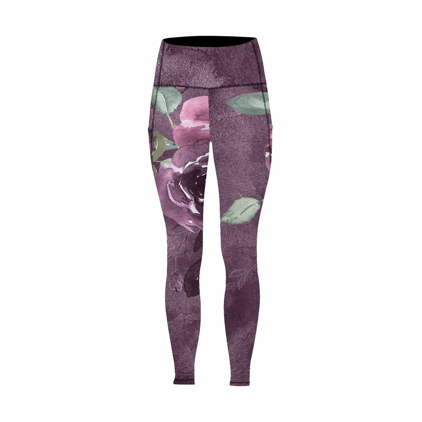Floral 2, active wear leggings, outside surge, design 29