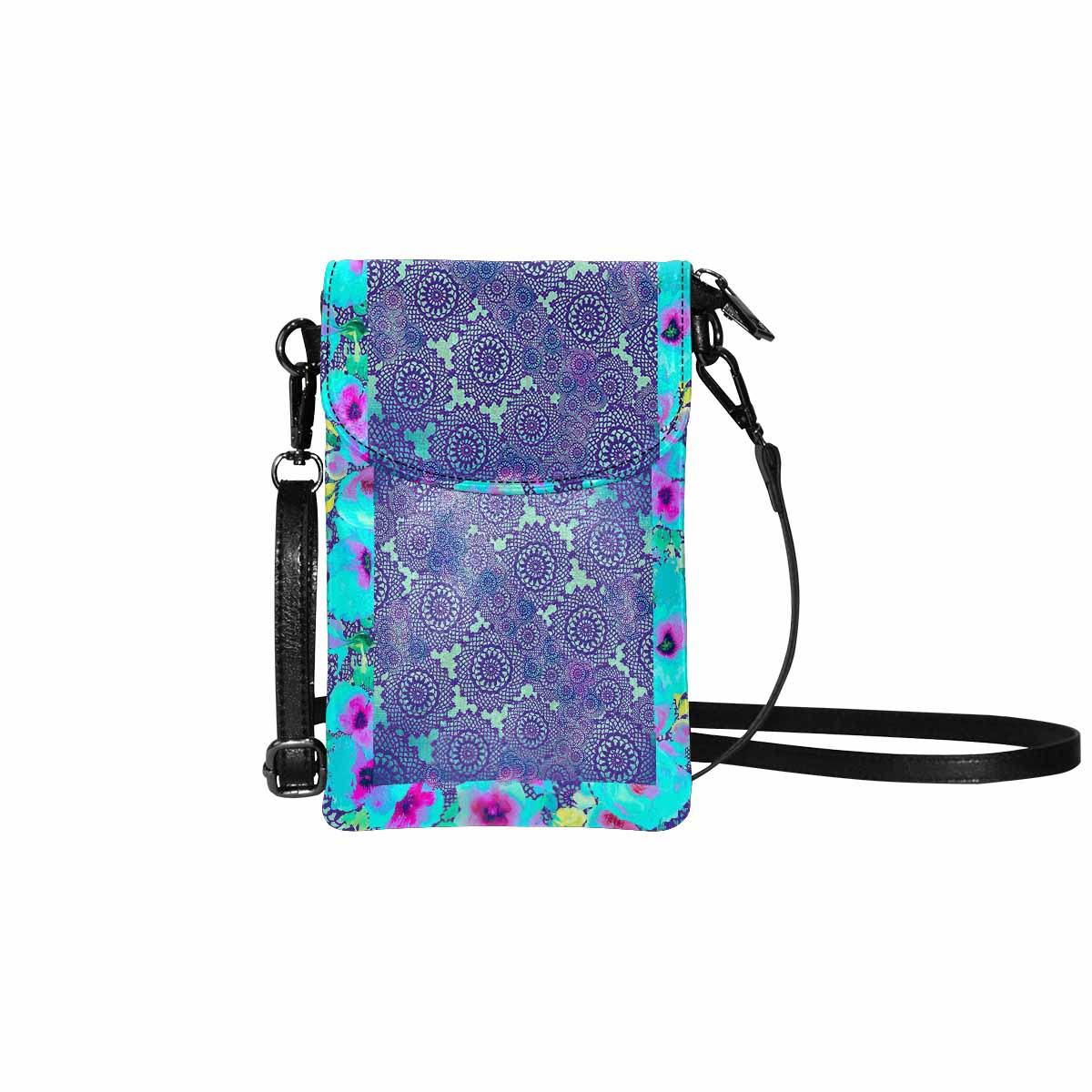 Victorian lace print cell phone purse, mobile purse, Design 14