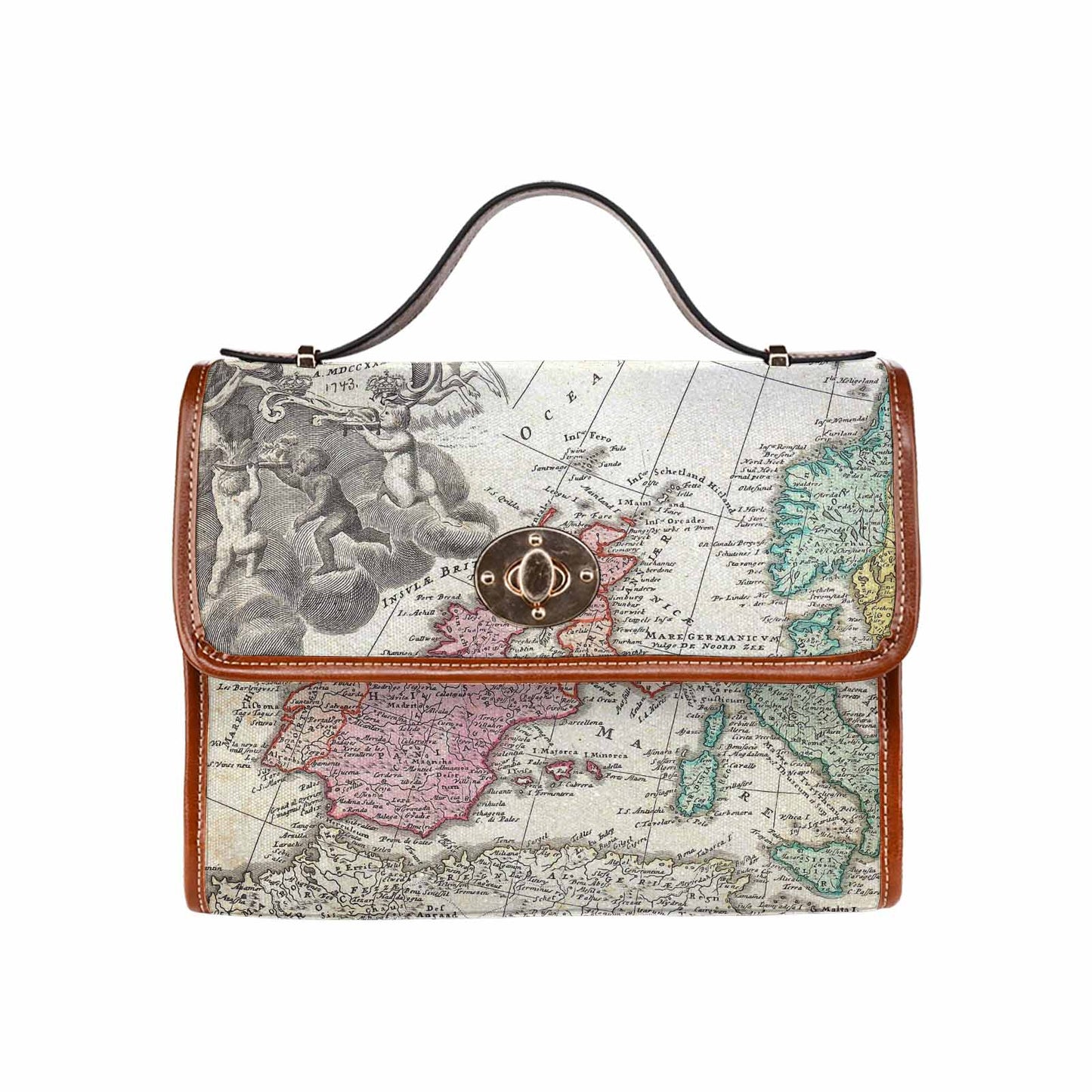 Antique Map Handbag, Model 1695341, Design 30