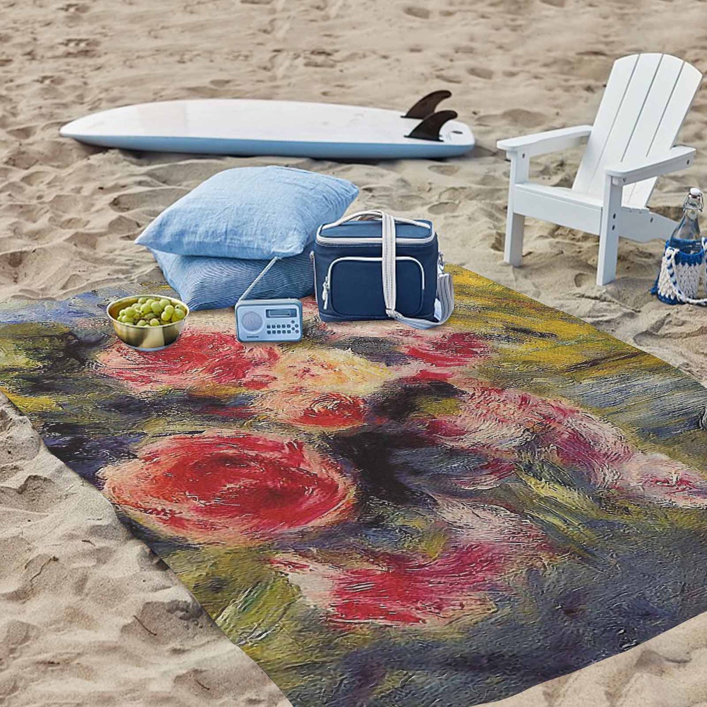 Vintage Floral waterproof picnic mat, 81 x 55in, Design 26